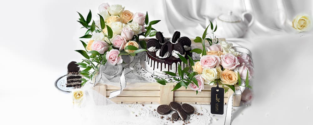 Assorted Flowers with Premium Cake